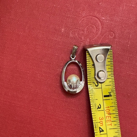 Vintage Sterling Silver Real Fresh Water Pearl Pendant - Picture 6 of 7